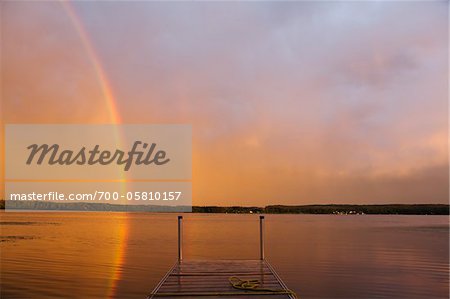 Double Rainbow over Lake