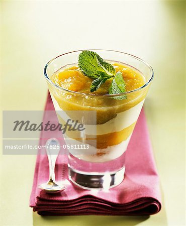 Rhubarb and apricot mousse
