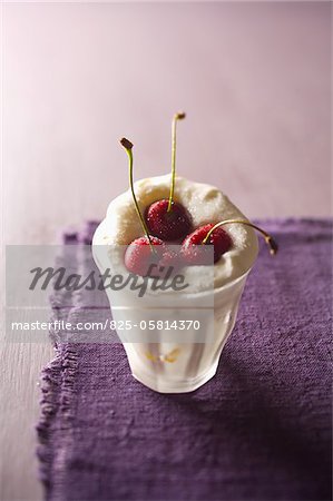 Whipped cream and cherries