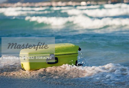 Suitcase on beach