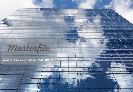 Sky reflected in glass skyscraper