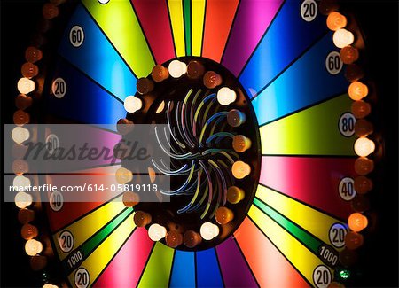 Brightly colored casino wheel