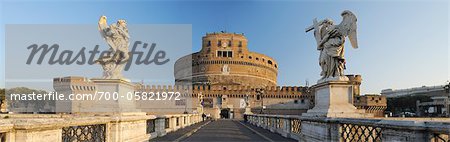 Castel Sant'Angelo and Ponte Sant'Angelo, Rome, Lazio, Italy Castel Sant'Angelo and Ponte Sant'Angelo, Rome, Lazio, Italy