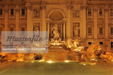 Trevi Fountain at Dawn, Rome, Lazio, Italy