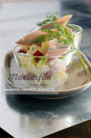 Herring,potato and beetroot salad