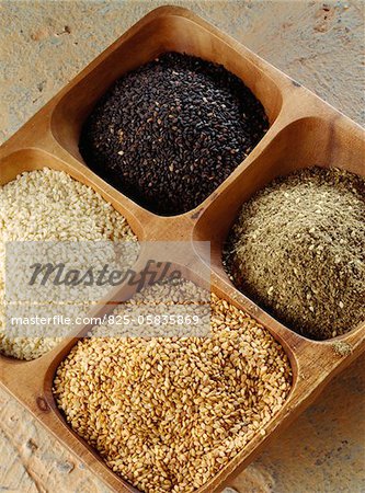 White,golden,black and Zahtar sesame seeds