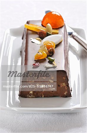 Chocolate and dried fruit cake