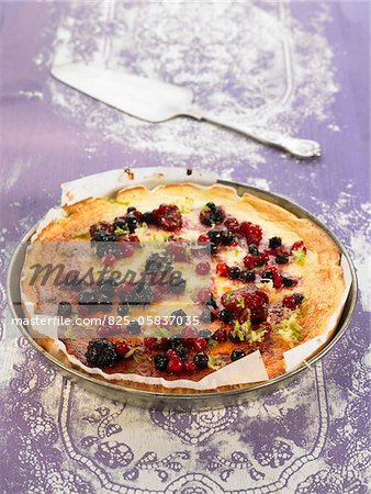 Fromage blanc, citron vert et fruits tarte