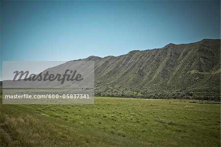 Scenic View of Mountain Ridge and Field, Interstate 70, Colorado, USA