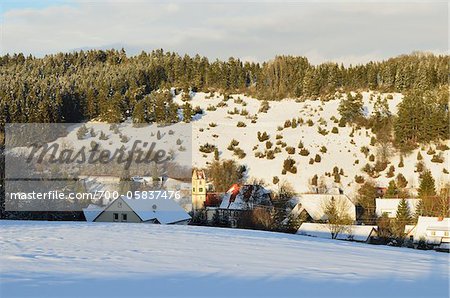 Paysage d'hiver près de Villingen-Schwenningen, forêt noire, Bade-Wurtemberg, Allemagne