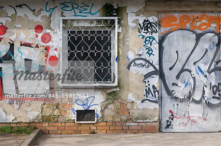 Graffiti on building exterior, Berlin, Germany. Graffiti on building exterior, Berlin, Germany.