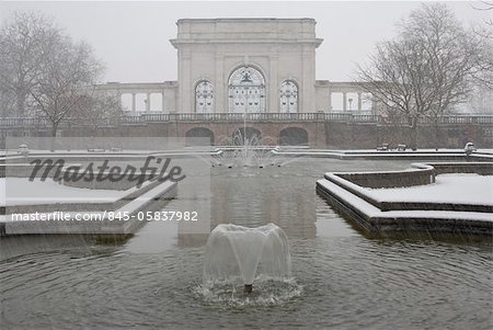 Stadtpark in den Schnee, Embankment Gardens, Nottingham