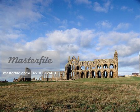 Whitby Abbey. General view of the Abbey from the south.