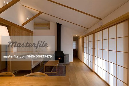 House in Minamigaoka, Cottage, View of the dining and living room. Architects: Yoshihiro Masko, Masko Atelier
