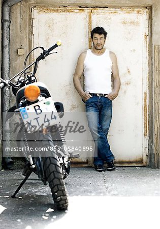 Man with motorbike