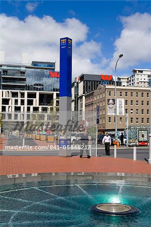 Fountain at Britomart Transport Centre, Taku Square, Central Business District, Auckland, North Island, New Zealand, Pacific