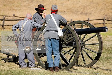 Bürgerkrieg Nachstellung bei Fort Tejon State Historic Park, Lebec, Kern County, California, Vereinigte Staaten von Amerika, Nordamerika