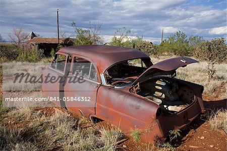 Old car in the Cuervo Ghost Town, New Mexico, United States of America, North America