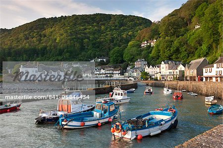 Port de Lynmouth et bateaux, Parc National d'Exmoor, Somerset, Angleterre, Royaume-Uni, Europe