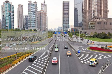 Nouveau siècle Boulevard, Pudong, Shanghai, Chine, Asie