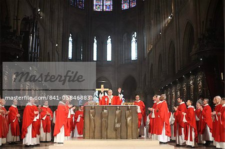 Priest ordinations at Notre Dame cathedral, Paris, France, Europe