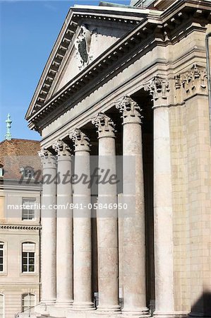 Front entrance of St. Peter's Cathedral, Geneva, Switzerland, Europe