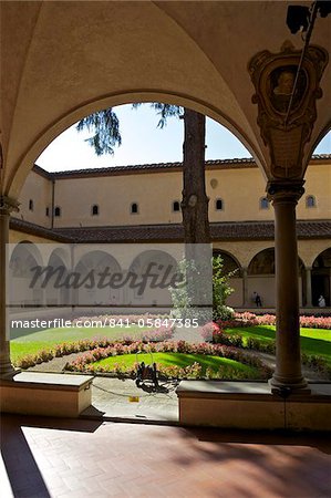 The Sant'Antonino Cloister, by Michelozzo, Convent of San Marco, Florence, UNESCO World Heritage Site, Tuscany, Italy, Europe