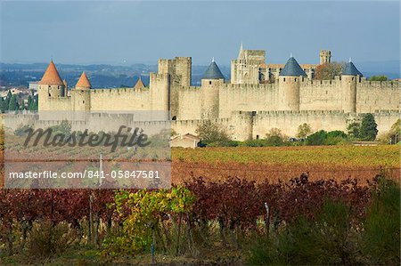 Cité médiévale de Carcassonne, patrimoine mondial de l'UNESCO, Aude, Languedoc-Roussillon, France, Europe