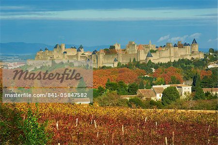 Cité médiévale de Carcassonne, patrimoine mondial de l'UNESCO, Aude, Languedoc-Roussillon, France, Europe