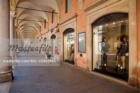 Arcade of shops, Modena, Emilia Romagna, Italy, Europe