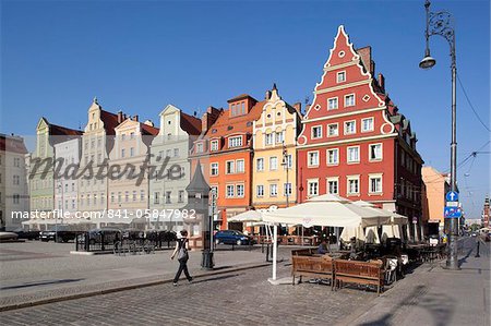 Colourful architecture, Salt Square, Old Town, Wroclaw, Silesia, Poland, Europe