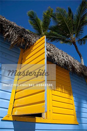 Colourful hut, Bavaro Beach, Punta Cana, Dominican Republic, West Indies, Caribbean, Central America