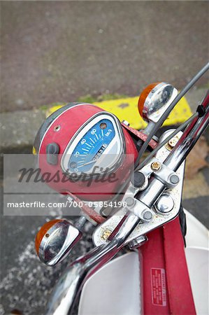 Close-Up of Scooter Speedometer, Biarritz, Pyrenees-Atlantiques, France