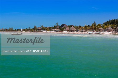 Vue sur la plage, Isla Holbox, Quintana Roo, Mexique