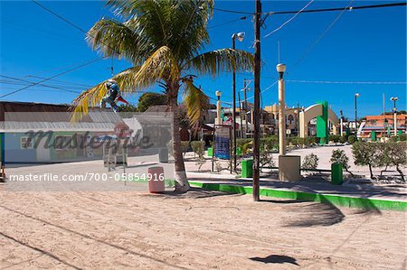 Main Dorfplatz, Isla Holbox, Quintana Roo, Mexiko