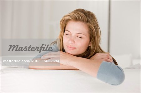 Close-up of a woman napping