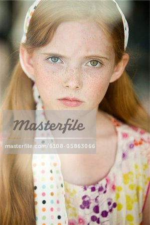 Portrait of a girl looking serious