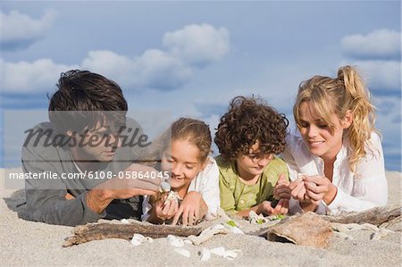 Family on the beach