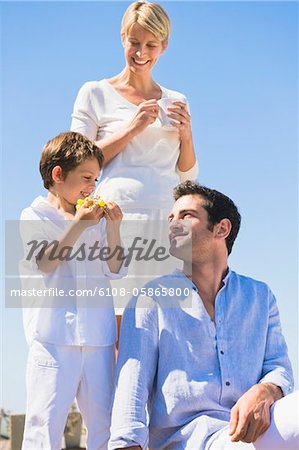 Family on vacations on the beach