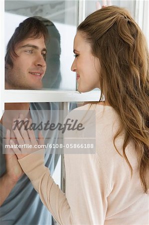 Couple looking at each other and smiling