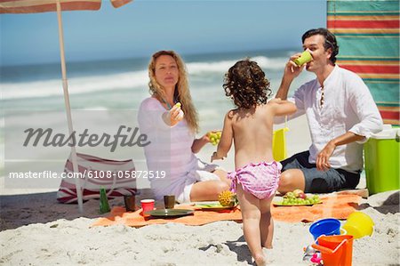 Family on the beach