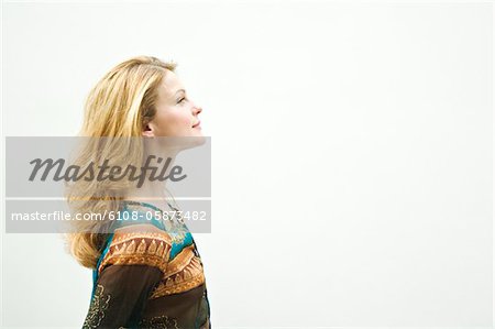 Portrait of a young womanin profile