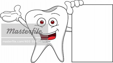 Tooth with brush blank signillustration