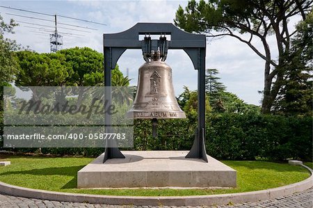 Bell monument in the Vatican Gardens in Rome, Italy