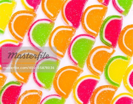 Colorful different Jelly Candy as sweet background