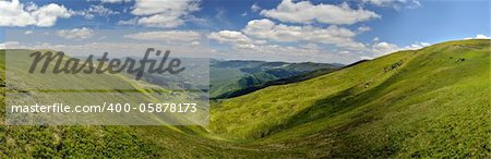 Mountainous valley. Carpathians. Svydovets. Meadows