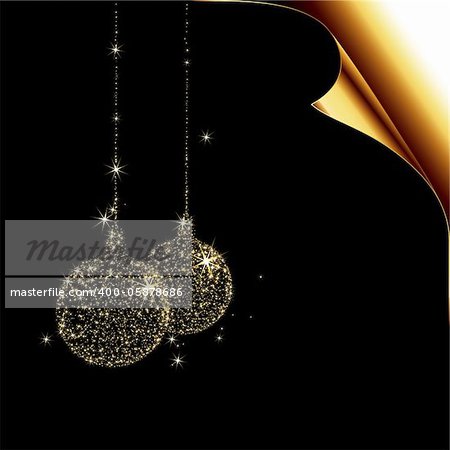 christmas background with sparkling fir balls, this illustration may be useful as designer work