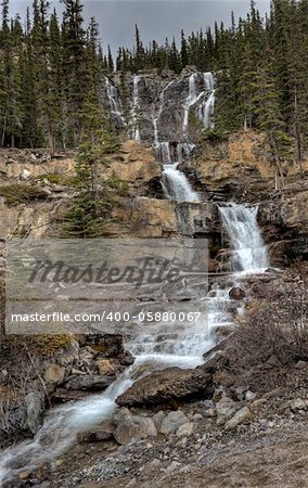 Tangle Waterfall Alberta Canada Jasper Highway cascade
