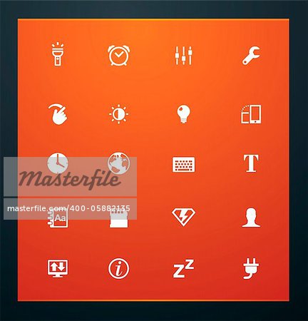 Set of simple mobile phone UI related pictograms