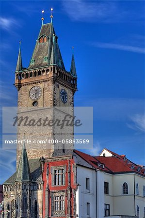 Famous City hall at the Old Town Square, Prague, Czech Republic